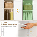 HOMCOM 170cm Tall Bathroom Storage Cabinet with LED Light, Adjustable Shelf