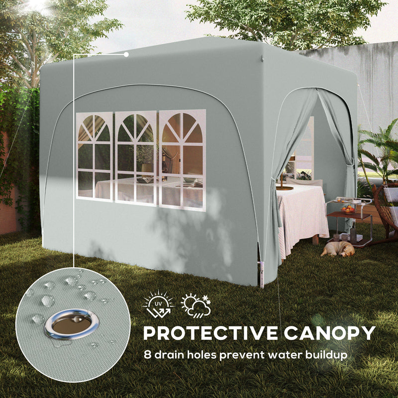 Outsunny 3 x 3(m) UPF50+ Pop Up Gazebo with Sides and Carry Bag