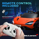 AIYAPLAY Orange McLaren 765LT Licensed 12V Kids Ride On Car W/ MP3 Music