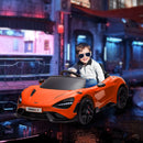 AIYAPLAY Orange McLaren 765LT Licensed 12V Kids Ride On Car W/ MP3 Music