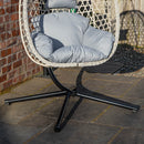 Samuel Alexander Hanging Garden Rattan Egg Chair with Steel Frame and Waterproof Cover in Cool Grey