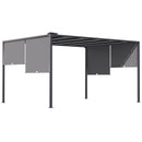 Outsunny 3m x 4m utdoor Garden Pergola with LED Lights Sliding Roof Grey