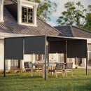 Outsunny 3m x 4m utdoor Garden Pergola with LED Lights Sliding Roof Grey