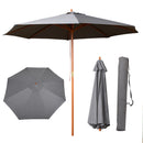Samuel Alexander 2.7m Outdoor Wooden Garden Parasol Sun Shade with Carry Bag in Grey