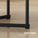 HOMCOM Nesting Coffee Table Set of 2 with Metal Frame, Black Marble Effect