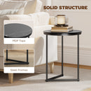 HOMCOM Nesting Coffee Table Set of 2 with Metal Frame, Black Marble Effect