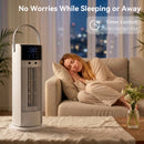 HOMCOM Tower Fan For Bedroom, 16 Inch Mist Desktop Fan With DC Motor