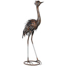 Outsunny Heron Garden Statue, Metal Garden Gift With Stakes, Silver Tone