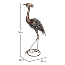 Outsunny Heron Garden Statue, Metal Garden Gift With Stakes, Silver Tone