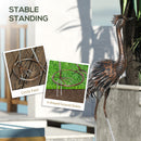 Outsunny Heron Garden Statue, Metal Garden Gift With Stakes, Silver Tone