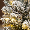 HOMCOM 60 cm Prelit Small Christmas Tree, Snow Flocked Tabletop Xmas Tree