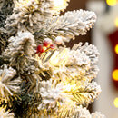 HOMCOM 60 cm Prelit Small Christmas Tree, Snow Flocked Tabletop Xmas Tree