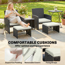Outsunny 6 Piece Rattan Garden Furniture Set with Nesting Tables, Black