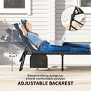 Outsunny Folding Sun Loungers Set of 2, Reclining Sun Bed, Dark Blue