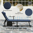 Outsunny Folding Sun Loungers Set of 2, Reclining Sun Bed, Dark Blue