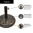 Samuel Alexander 9kg Heavy Duty Bronze Cast Iron Effect Garden Parasol Base