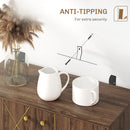 HOMCOM Sideboard Storage Cabinet with Luxurious Steel Lines Steel Legs Brown