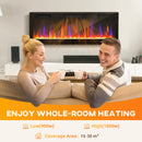 HOMCOM 50" Wall Electric Fireplace, Slim Electric Fire, 1800W, Black