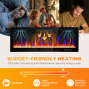 HOMCOM 50" Wall Electric Fireplace, Slim Electric Fire, 1800W, Black