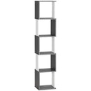 HOMCOM 5-Tier Bookshelf Freestanding Bookcase Storage Shelves, White