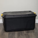145L & 75L Heavy Duty Lockable Stackable Storage Trunks on Wheels in Black