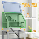 PawHut Wooden Hamster Cage w/ Detachable Bottom, Hut, Seesaw, Light Grey