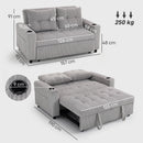 HOMCOM 2 Seater Sofa Bed, Click Clack Pull Out Bed Settee, Light Grey