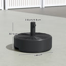 Outsunny Parasol Base 22kg Sand Filled For 38/48mm Poles Black