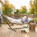 Outsunny Cotton Hammock, Soft Portable Swing Chair w/ Headrest