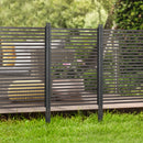 Outsunny Garden Fence with 2 Standing Ways, Metal Animal Barrier Fence