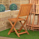 Set of 2/4 Bowness Outdoor Garden Patio Wooden Slatted Folding Chairs