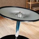 HOMCOM Round Bar Table, Dining Table With Tempered Glass Top And Steel Frame