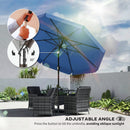 Outsunny 3 m Garden Parasol with Tilt & Crank, UPF30+ Outdoor Table Umbrella