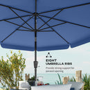 Outsunny 3 m Garden Parasol with Tilt & Crank, UPF30+ Outdoor Table Umbrella