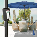 Outsunny 3 m Garden Parasol with Tilt & Crank, UPF30+ Outdoor Table Umbrella