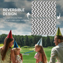 Outsunny Outdoor Rug, 1.2 x 1.8m Patio Floor Mat, Grey & White