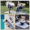 Outsunny Outdoor Rug, 1.2 x 1.8m Patio Floor Mat, Grey & White