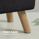 HOMCOM Modern Footstool, Fabric Foot Rest with Rubber Wood Legs, Black