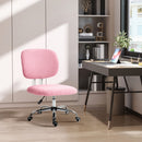 Vinsetto Fluffy Home Office Chair With Adjustable Height, Armless, Pink