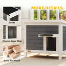 PawHut Outdoor Cat House Insulated Wooden Feral Cat Shelter w/ Openable Roof