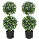 HOMCOM Set Of 2 Potted Artificial Plants With Lavender Flowers