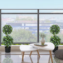 HOMCOM Set Of 2 Potted Artificial Plants With Lavender Flowers