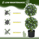 HOMCOM Set Of 2 Potted Artificial Plants With Lavender Flowers
