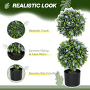 HOMCOM Set Of 2 Potted Artificial Plants With Lavender Flowers