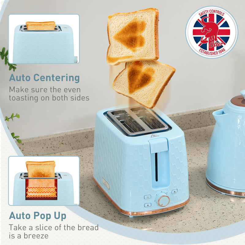 HOMCOM Kettle and Toaster Set 1.7L Kettle & 2 Slice Toaster Set,