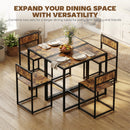 HOMCOM 3 Piece Dining Table Set With Metal Frame Rustic Brown