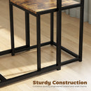 HOMCOM 3 Piece Dining Table Set With Metal Frame Rustic Brown