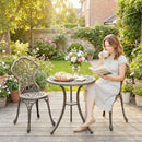 Outsunny Aluminium Bistro Set Garden Coffee Table Chair Outdoor Dining Set