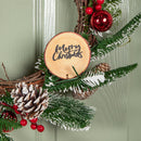 50cm Christmas Pinecone Wreath with Red Berries and Baubles