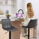 HOMCOM Bar Stools Set Of 2 Adjustable Swivel Bar Chairs With Backrest